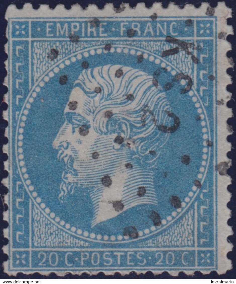 N°22 Oblitéré KS2 Bâton De Paris, Frappe Idéale, TB - 1862 Napoléon III