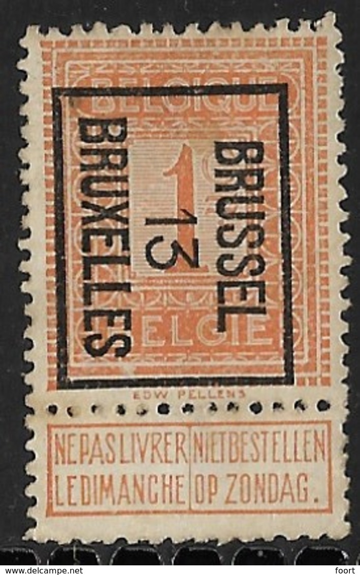 Brussel 1913 Typo Nr. 37B - Typo Precancels 1912-14 (Lion)