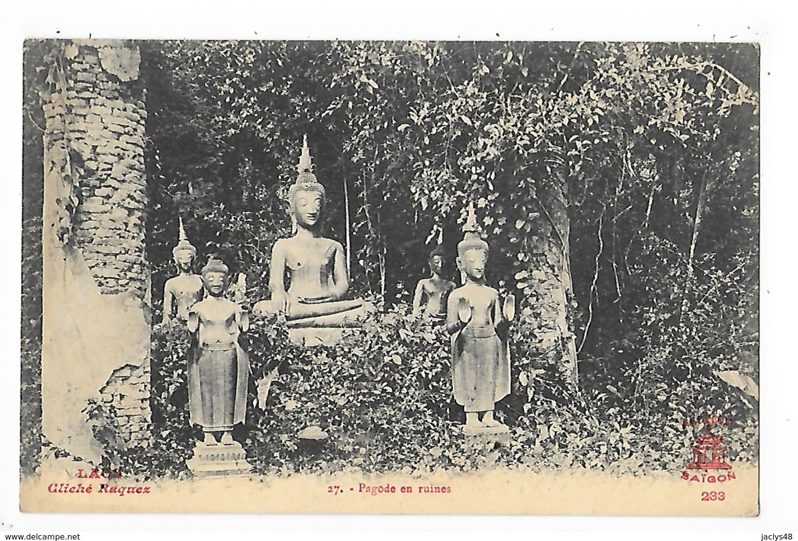 LAOS -  Pagode En Ruines    ##  RARE  ##    -   L 1 - Laos