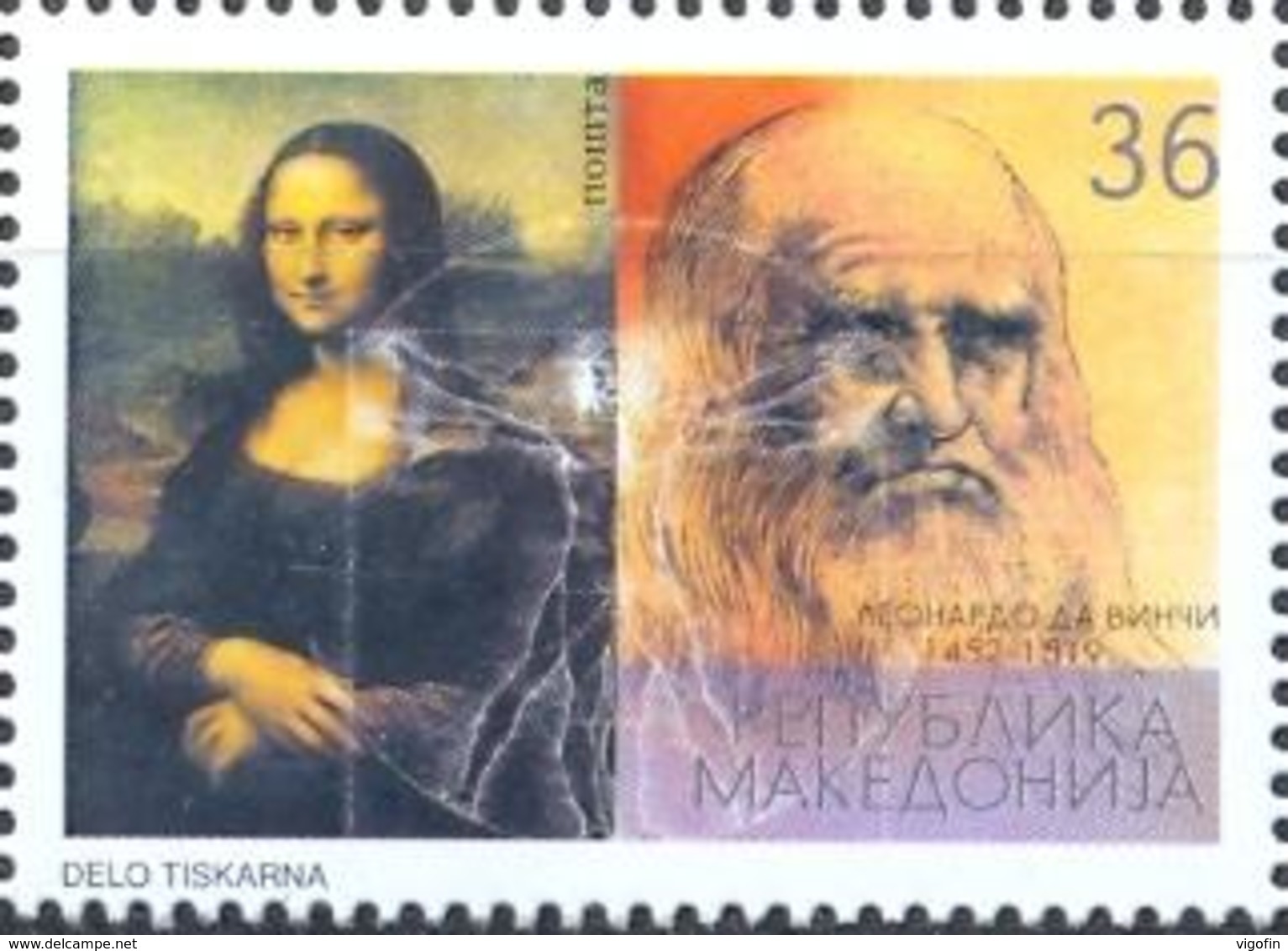 MK 2002-252 550A°LEONARDO DA VINCI, MACEDONIA, 1 X 1v, MNH - Macédoine Du Nord