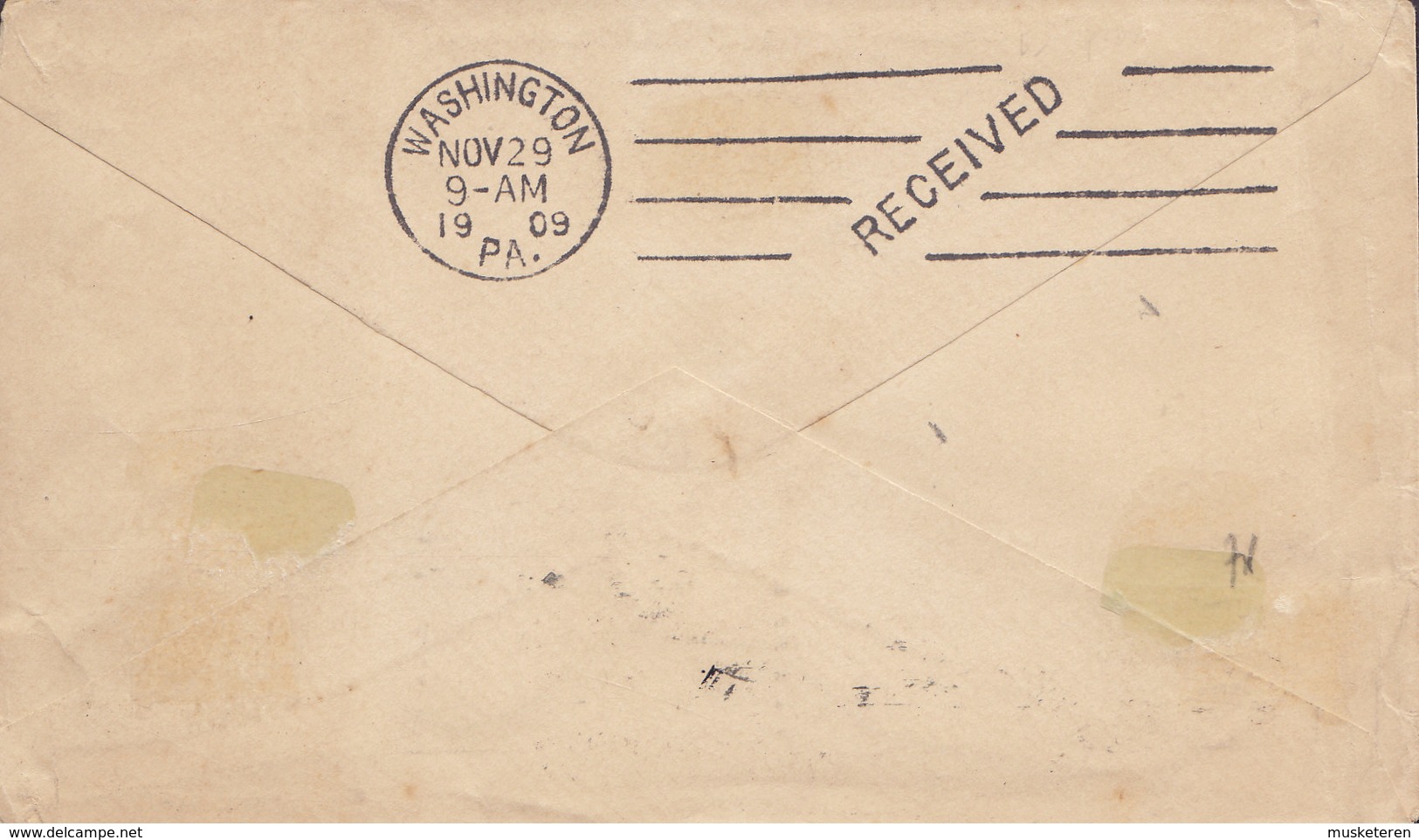 Canada Postal Stationery Ganzsache Entier 2c. Auf 3c. Victoria HALIFAX Nova Scotia 1909 WASHINGTON Pa. USA (2 Scans) - 1860-1899 Règne De Victoria