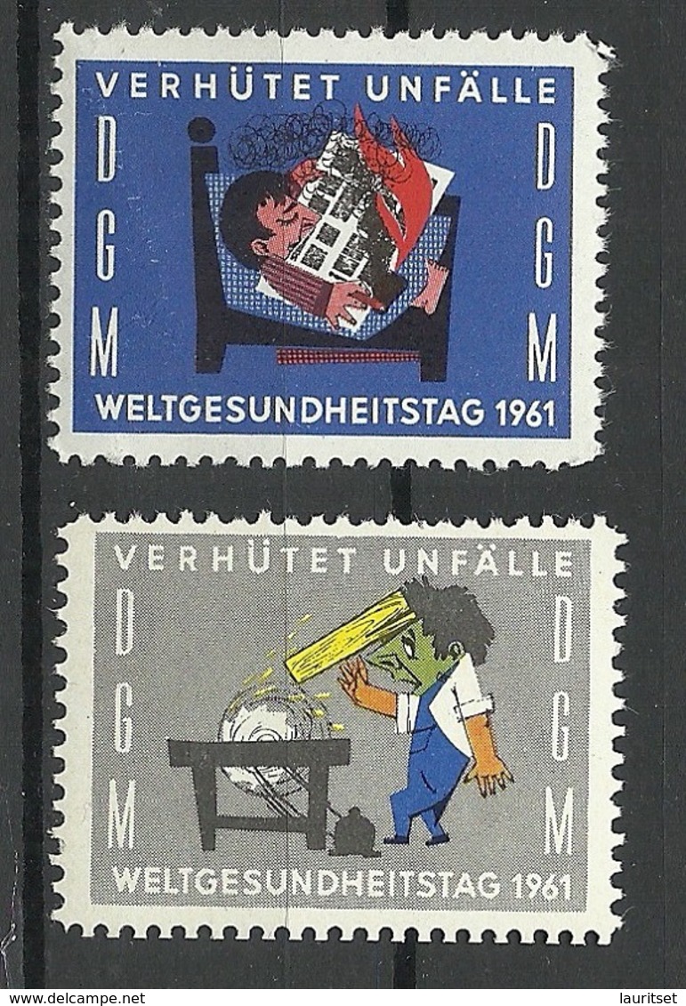 GERMANY 1961 Gegen Unfälle Weltgesundheitstag Vignetten MNH - Unfälle Und Verkehrssicherheit