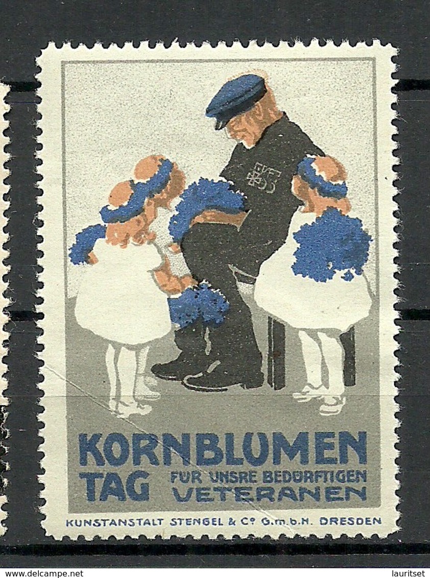 Germany Ca 1910 Kornblumen Tag Bedürftige Veteranen Wohlfahrt Charity Vignette Werbemarke * - Vignetten (Erinnophilie)