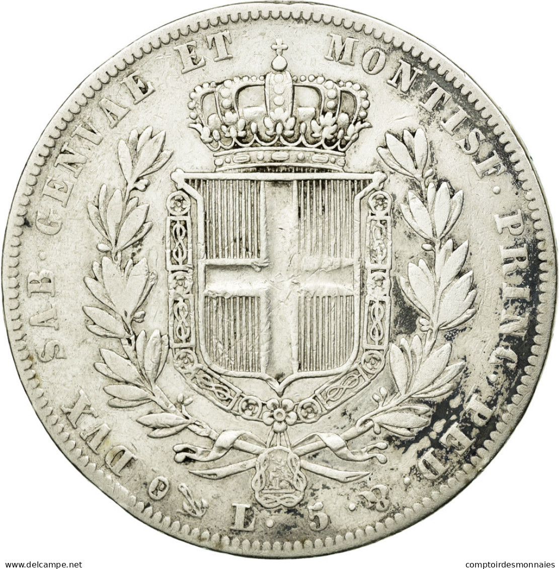 Monnaie, États Italiens, SARDINIA, Carlo Alberto, 5 Lire, 1835, Genoa, TB - Italian Piedmont-Sardinia-Savoie