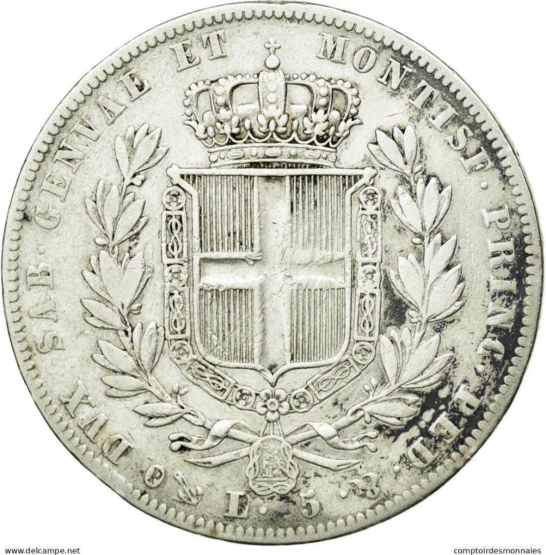 Monnaie, États Italiens, SARDINIA, Carlo Alberto, 5 Lire, 1835, Genoa, TB - Piémont-Sardaigne-Savoie Italienne