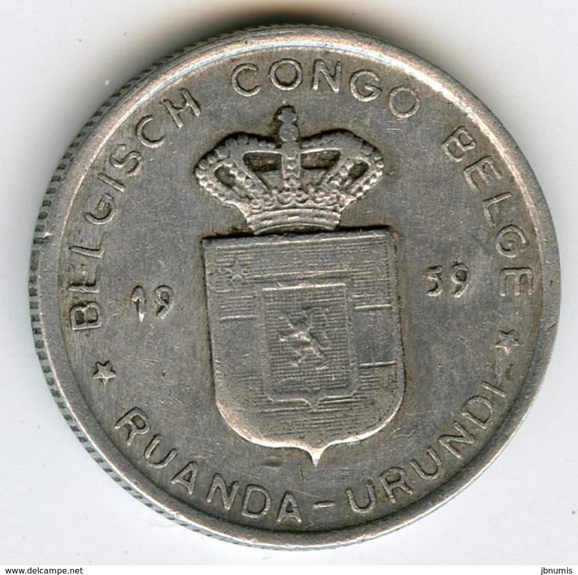 Congo Ruanda 1 Franc 1959 KM 4 - 1951-1960: Baudouin I
