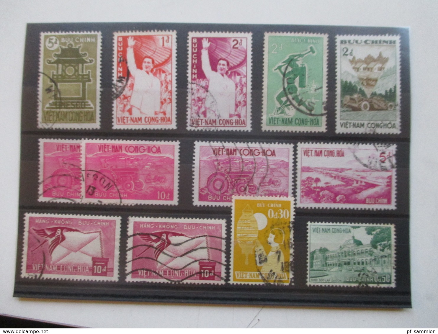Vietnam Hunderte Gestempelte Marken Auf 23 Steckkarten! 1960er -90er Jahre! Auch 3 Blocks /viele Tolle Motive! Fundgrube - Vietnam