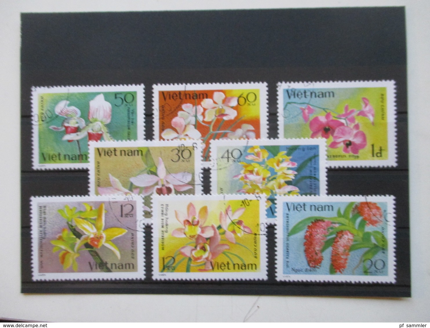 Vietnam hunderte gestempelte Marken auf 23 Steckkarten! 1960er -90er Jahre! Auch 3 Blocks /viele tolle Motive! Fundgrube