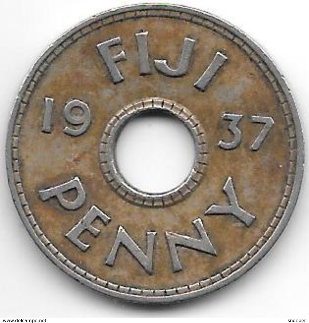 *fiji 1 Penny 1937  Km 7  Xf !!! - Fiji