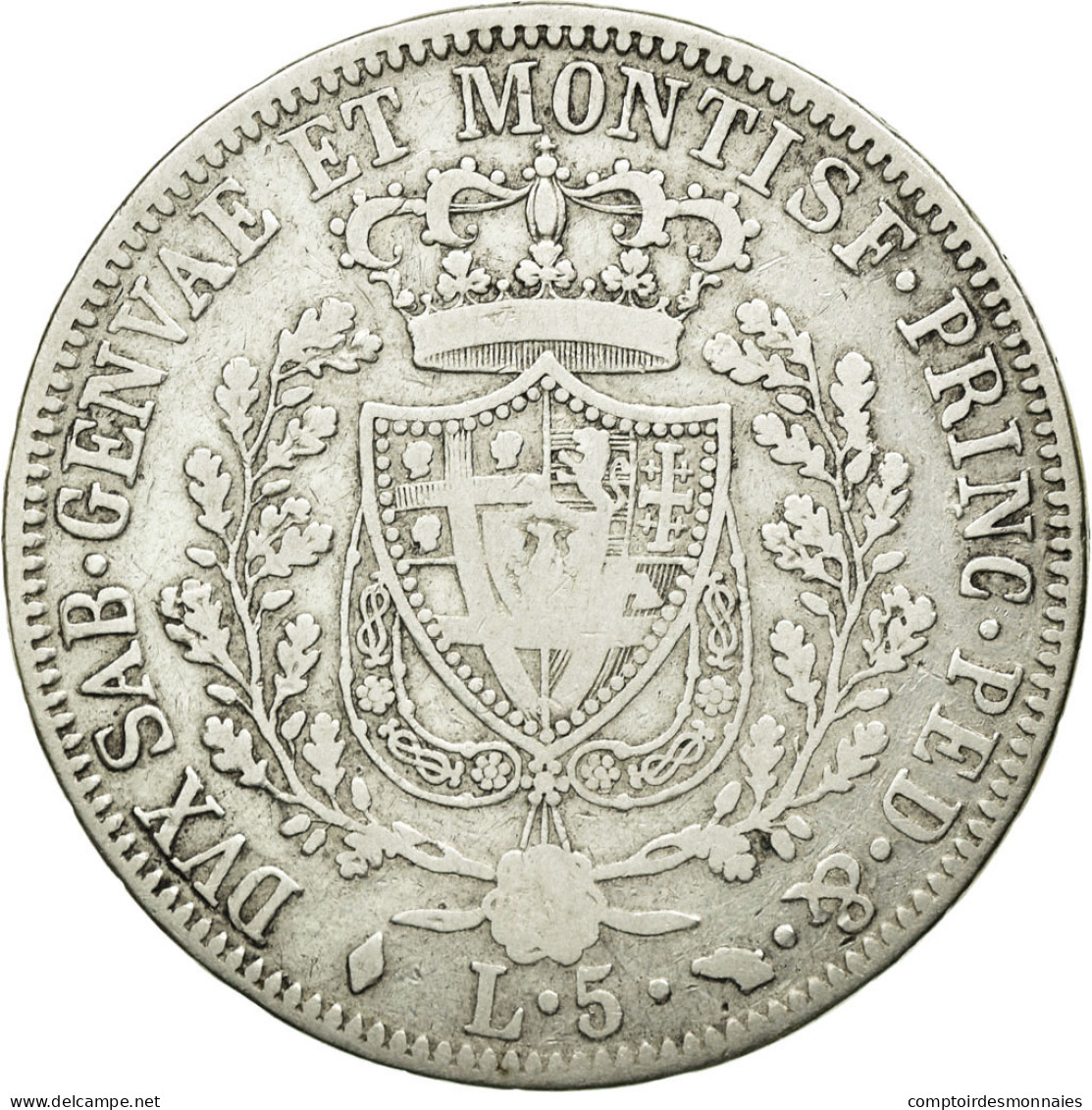 Monnaie, États Italiens, SARDINIA, Carlo Felice, 5 Lire, 1826, Torino, TB - Piamonte-Sardaigne-Savoie Italiana