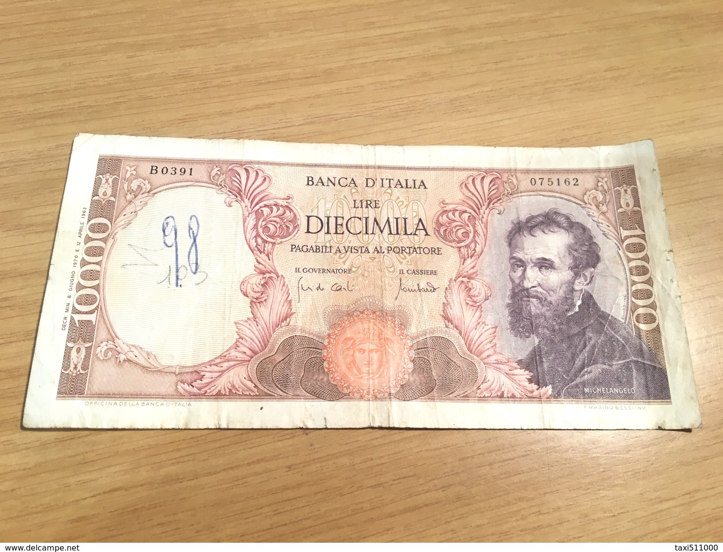 Un Billet De 10000 Lires Italie 1962 - 10000 Lire