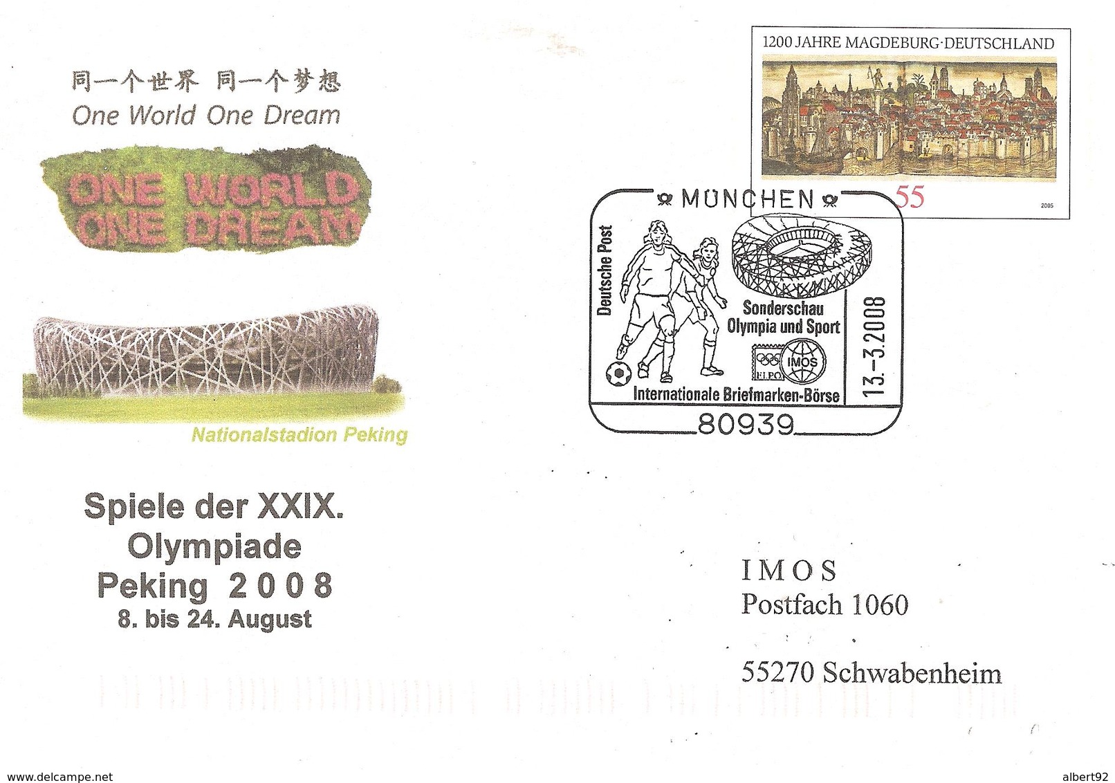 2008  Football Féminin Aux Jeux Olympiques De Pékin (Allemagne) - Storia Postale