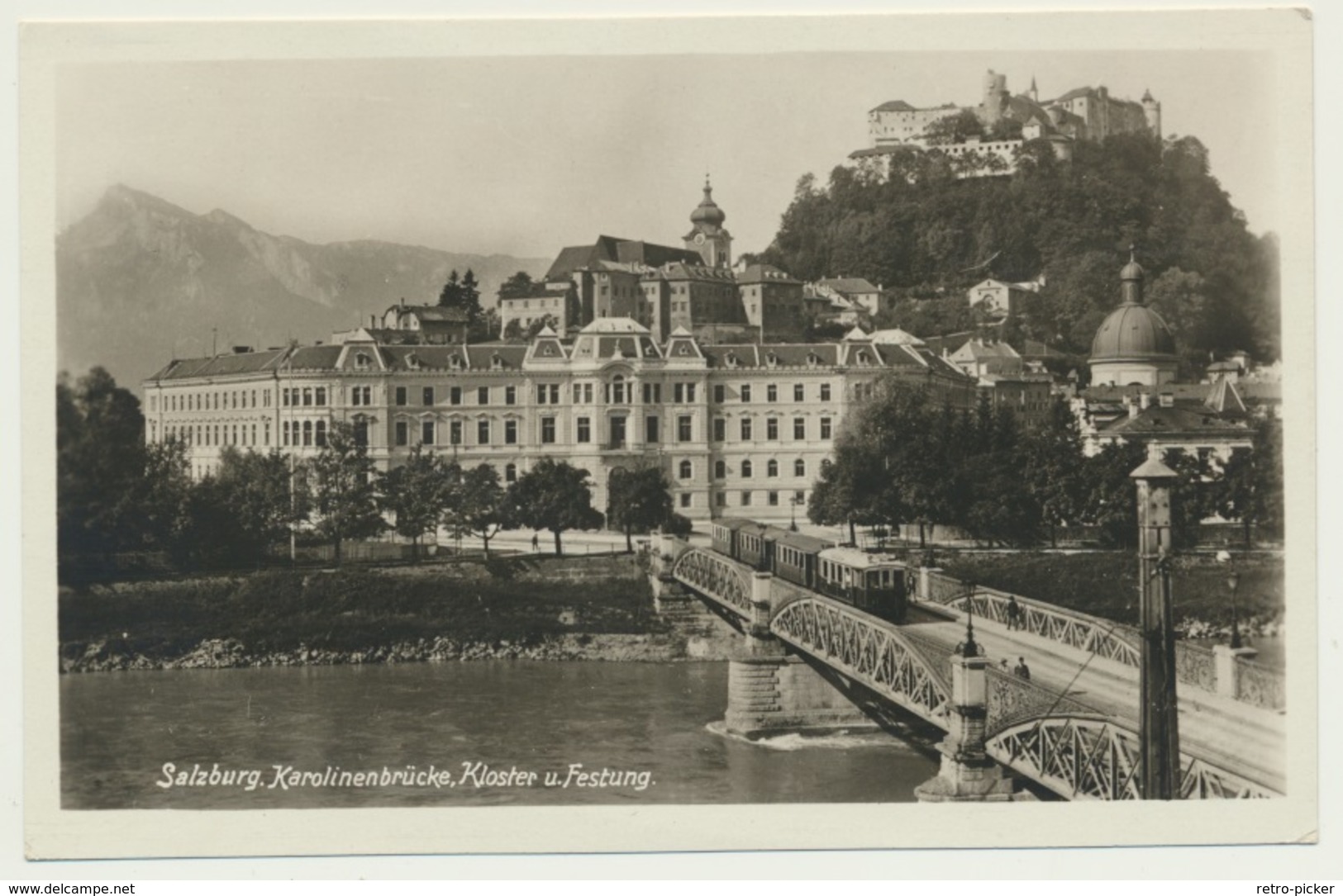 AK  Salzburg Karolinenbrücke Kloster Und Festung 1930 - Salzburg Stadt