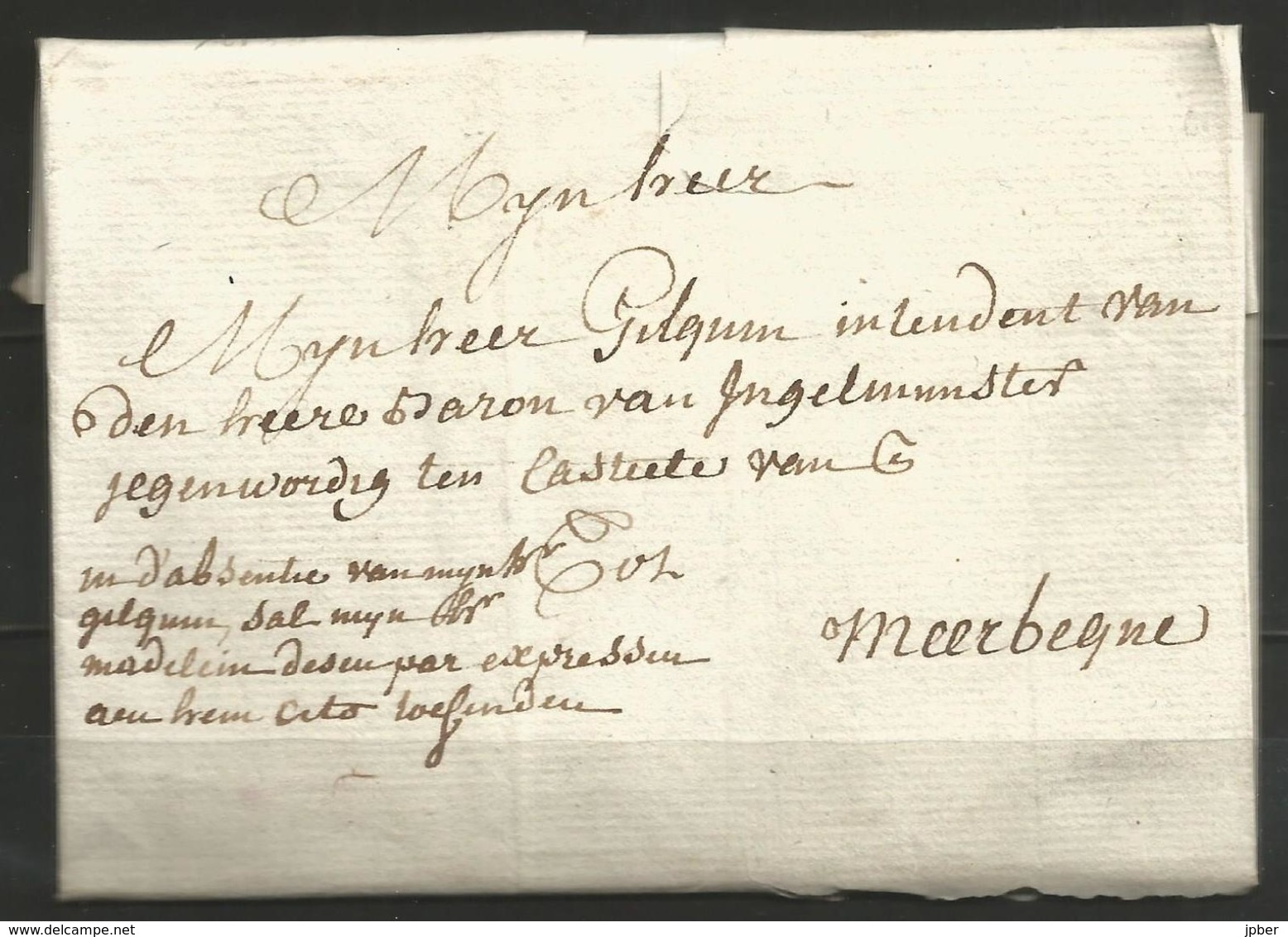 (D157) Lettre De WAREGEM Vers MEERBEQUE (Meerbeke) Du 18/5/1783 - Pas De Marque Postale - 1714-1794 (Pays-Bas Autrichiens)