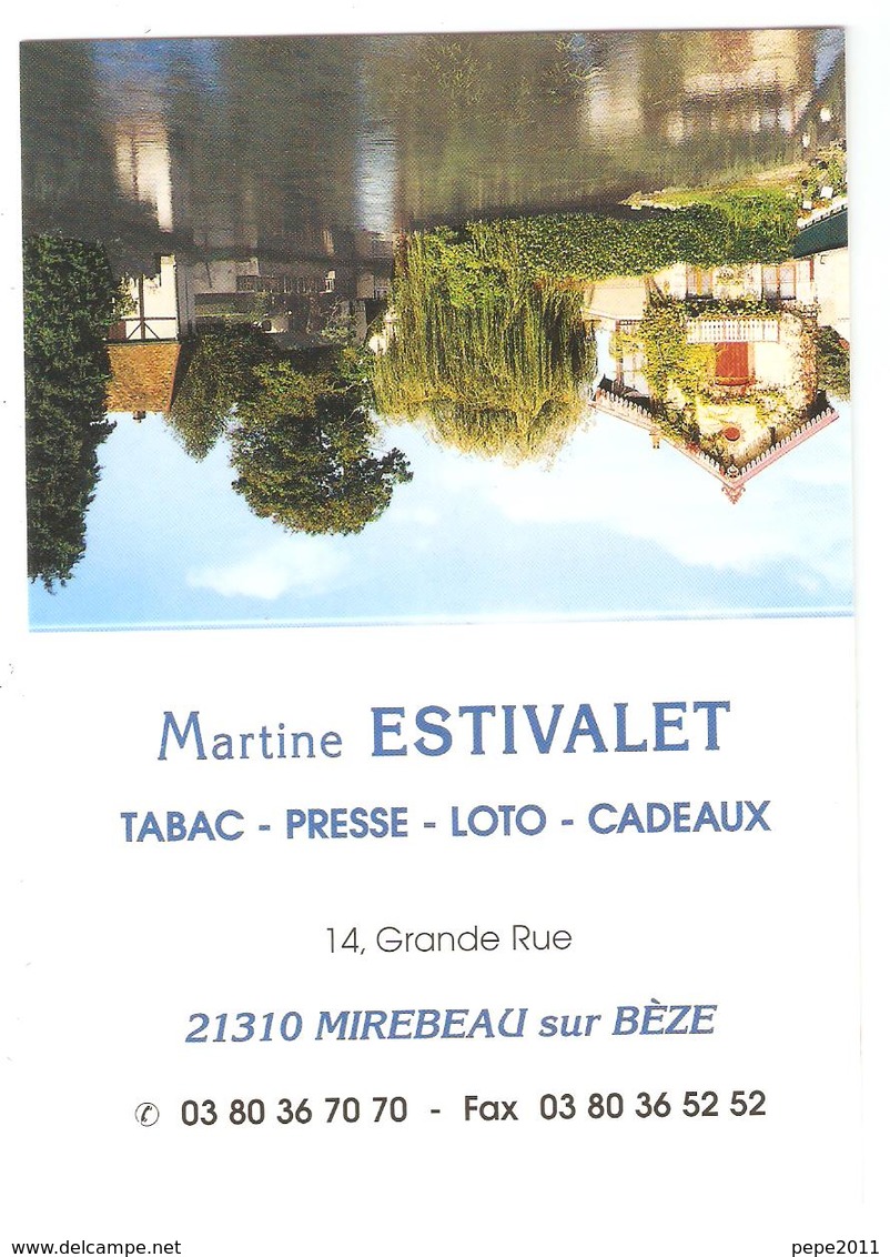 Carte Calendrier 21 MIREBEAU Sur BEZE Tabac - Presse - Loto - Cadeaux Martine ESTIVALET - An 2000 - Mirebeau