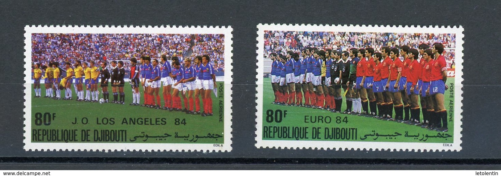DJIBOUTI : FOOTBALL -  POSTE AERIENNE N° Yvert  211+212 ** - Djibouti (1977-...)