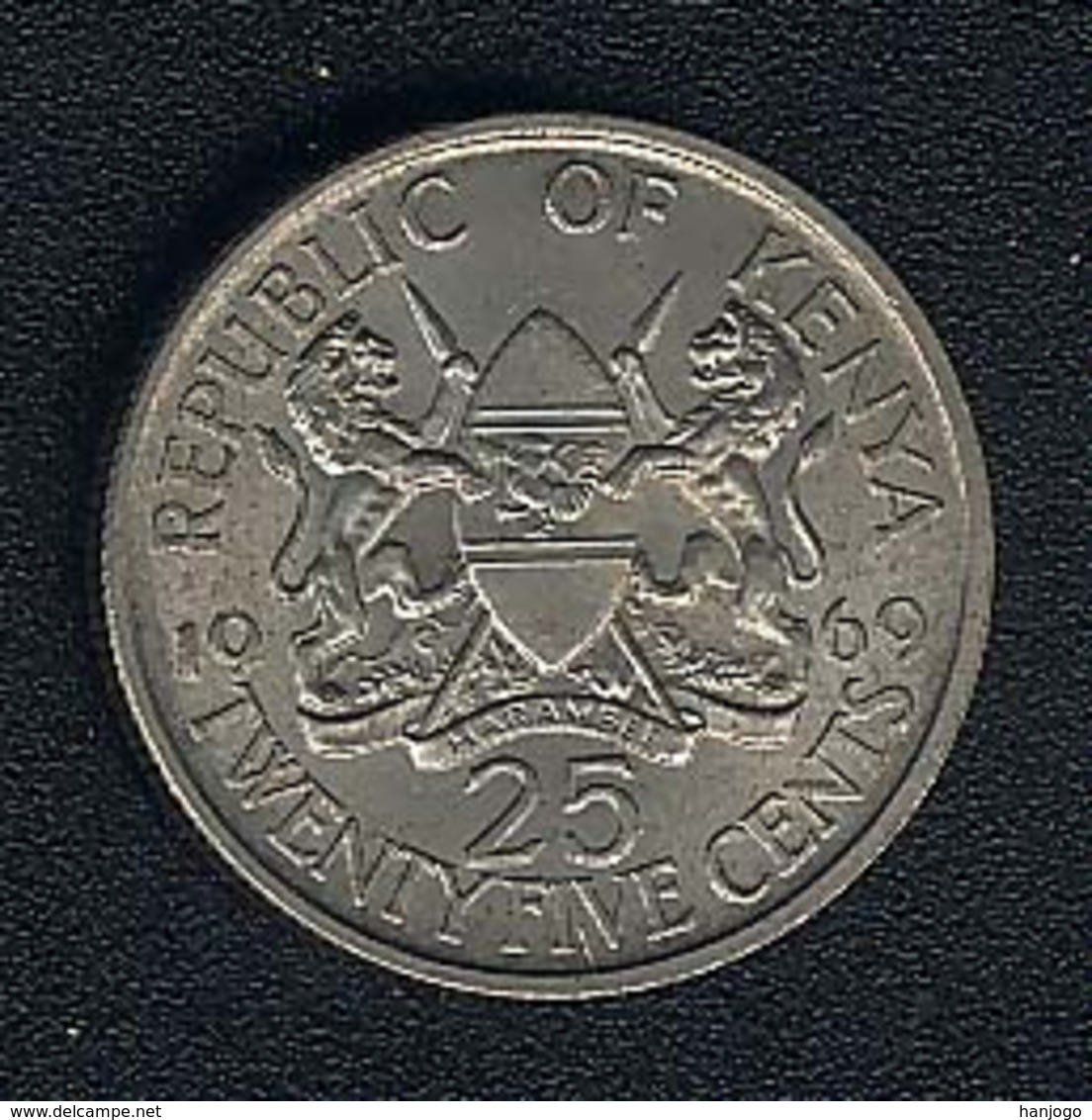 Kenia, 25 Cents 1969, UNC, Rare - Kenya