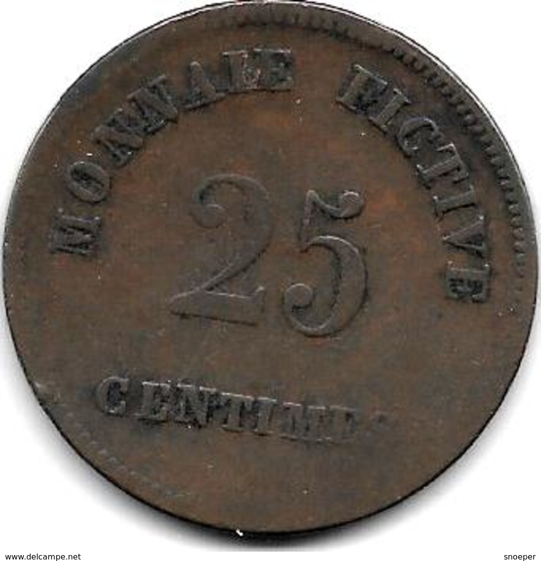 RECKHEIM PRISON ISSUE 25 Centimes 1848    RM2.3  VF - Autres & Non Classés