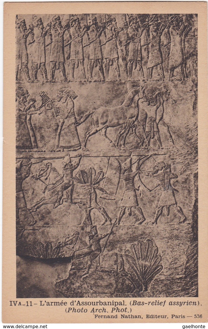 E995 MESOPOTAMIE - GRAVURE/SCULPTURE REPRESENTANT L'ARMEE D'ASSOURBANIPAL - BAS RELIEF ASSYRIEN - Iraq