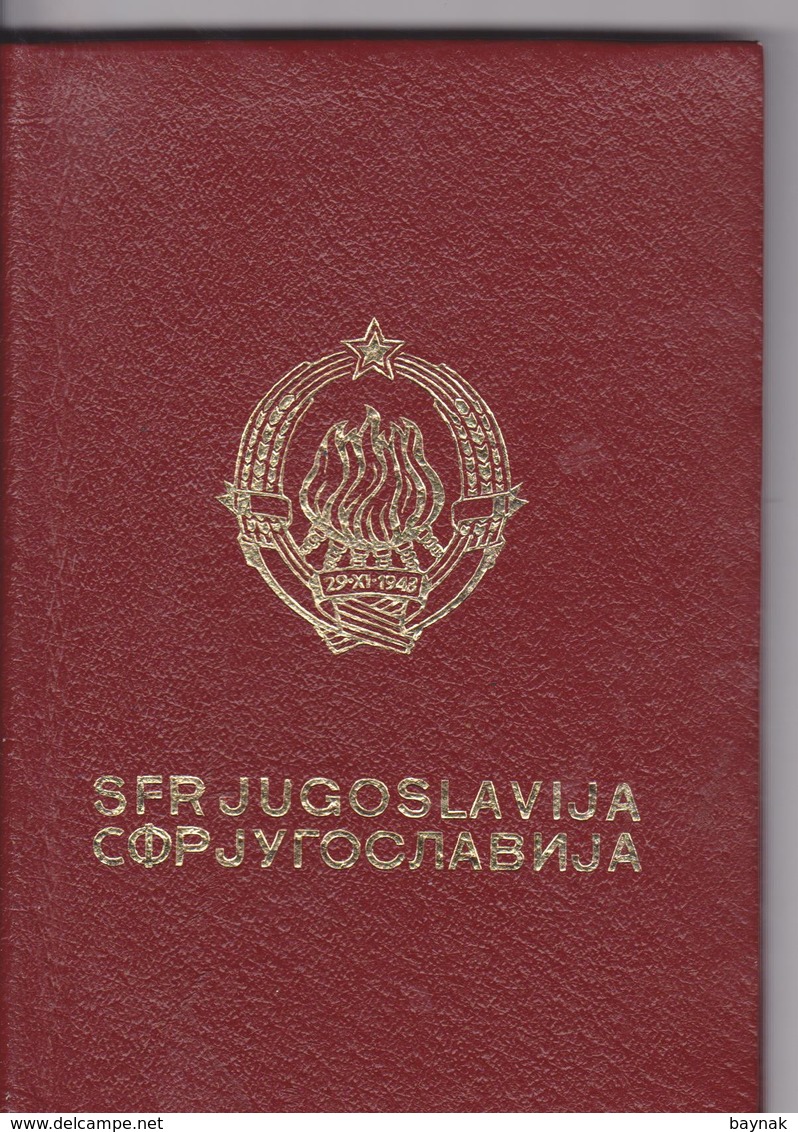 S. F. R.  YUGOSLAVIA  --  PASSPORT  ~ VISA  SAN MARINO,  ALLE LANDEN EUROPA ( RUSSIA, UKRAINA )   ~  TAX STAMP ~ 1968 - Documents Historiques