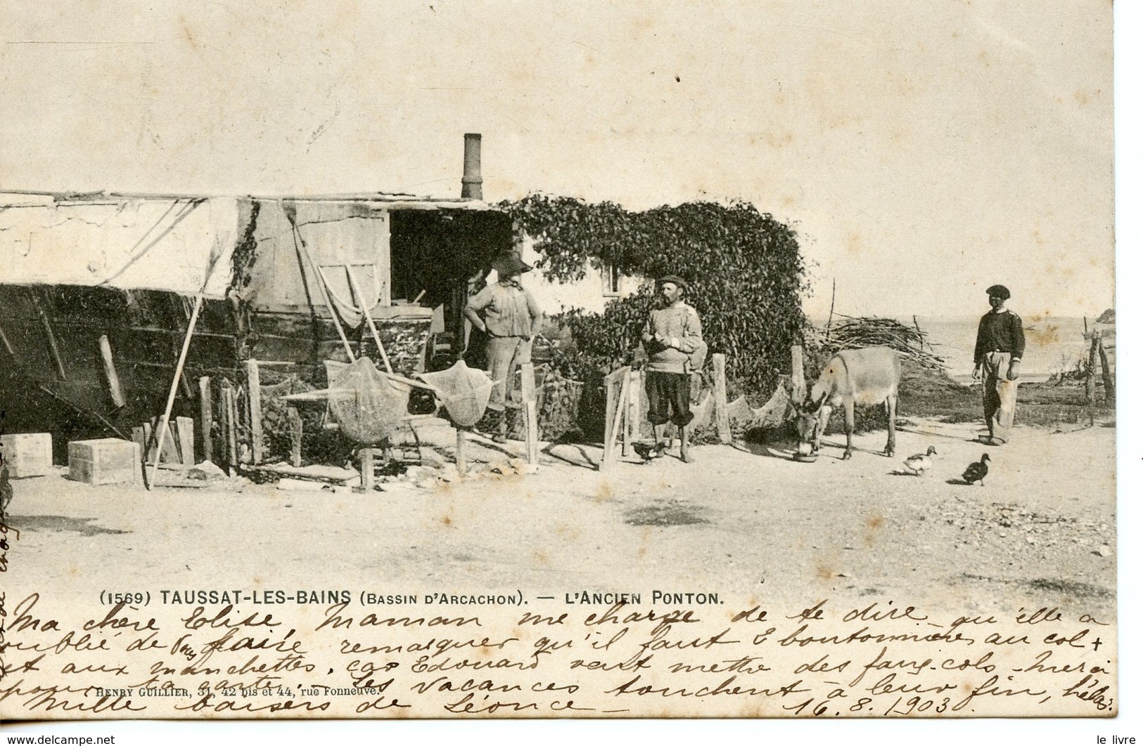 296. CPA 33 TAUSSAT-LES-BAINS. BASSIN D'ARCACHON. L'ANCIEN PONTON 1905 - Arcachon