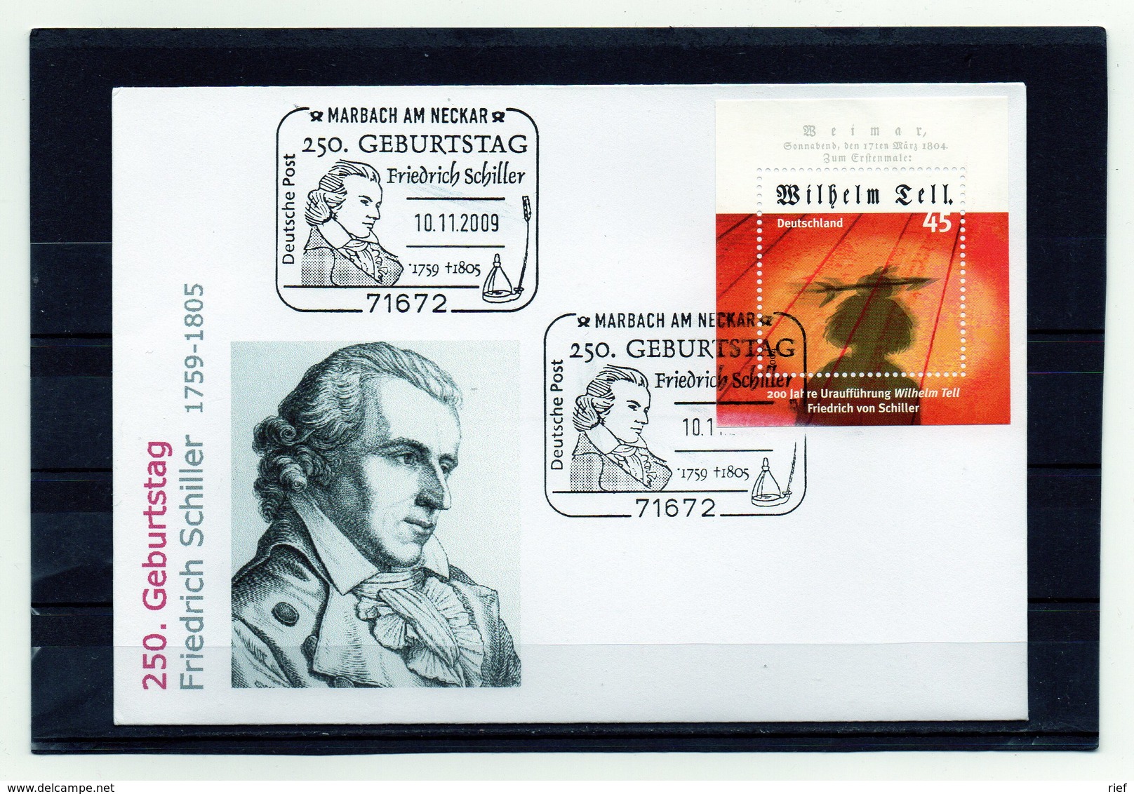 BRD, 2009, Brief Mit Michel 2391 Und Sonderstempel, 250. Geb. Friedrich Schiller - Andere & Zonder Classificatie