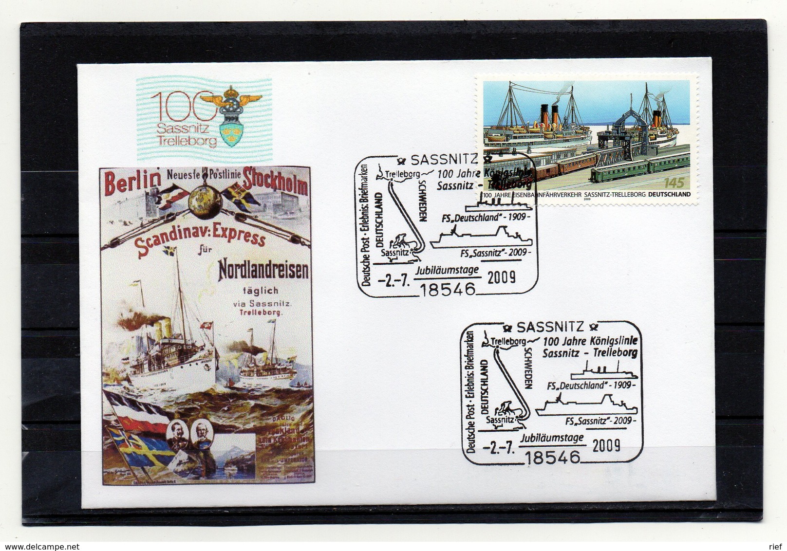 BRD, 2009, Brief Mit Michel 2746 Und Sonderstempel, 100 Jahre Königslinie Sassnitz - Trelleborg - Sonstige & Ohne Zuordnung