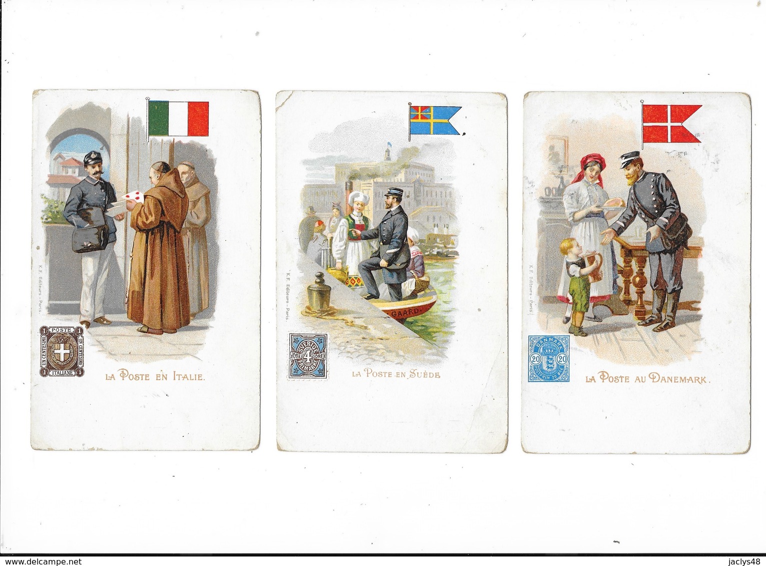 Lot De 3 Cartes - La POSTE - Au DANEMARK - En ITALIE - En SUEDE  -  L 1 - Poste & Facteurs