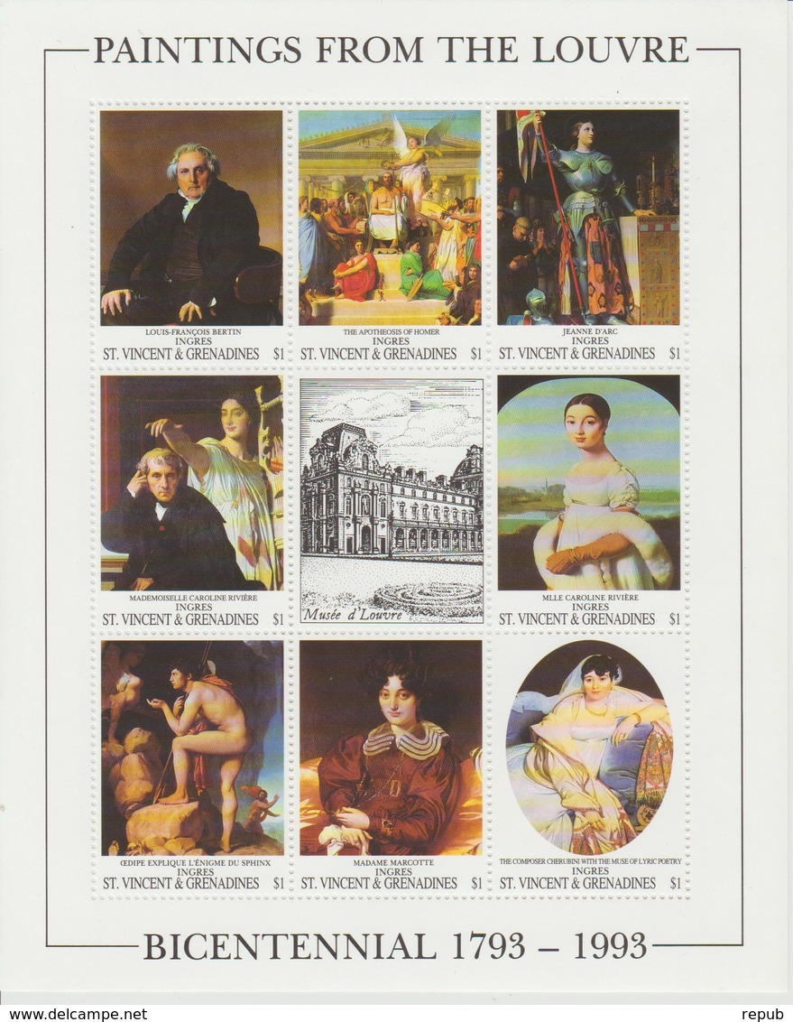 Bicentenaire Du Louvre 1993 St Vincent Et Grenadines Ingres 1655-62 ** MNH - Altri & Non Classificati