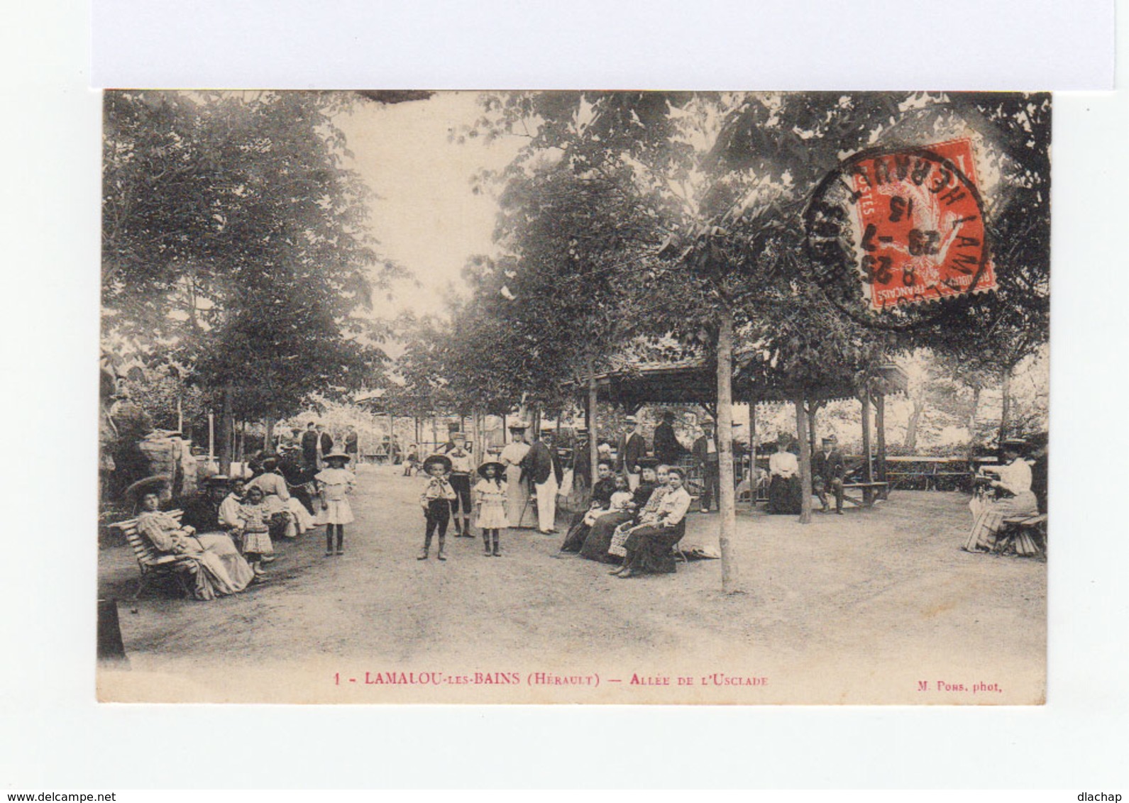 Sur Carte Postale Type Semeuse CAD Lamalou Les Bains Hérault Juillet 1913. (1005x) - 1877-1920: Période Semi Moderne