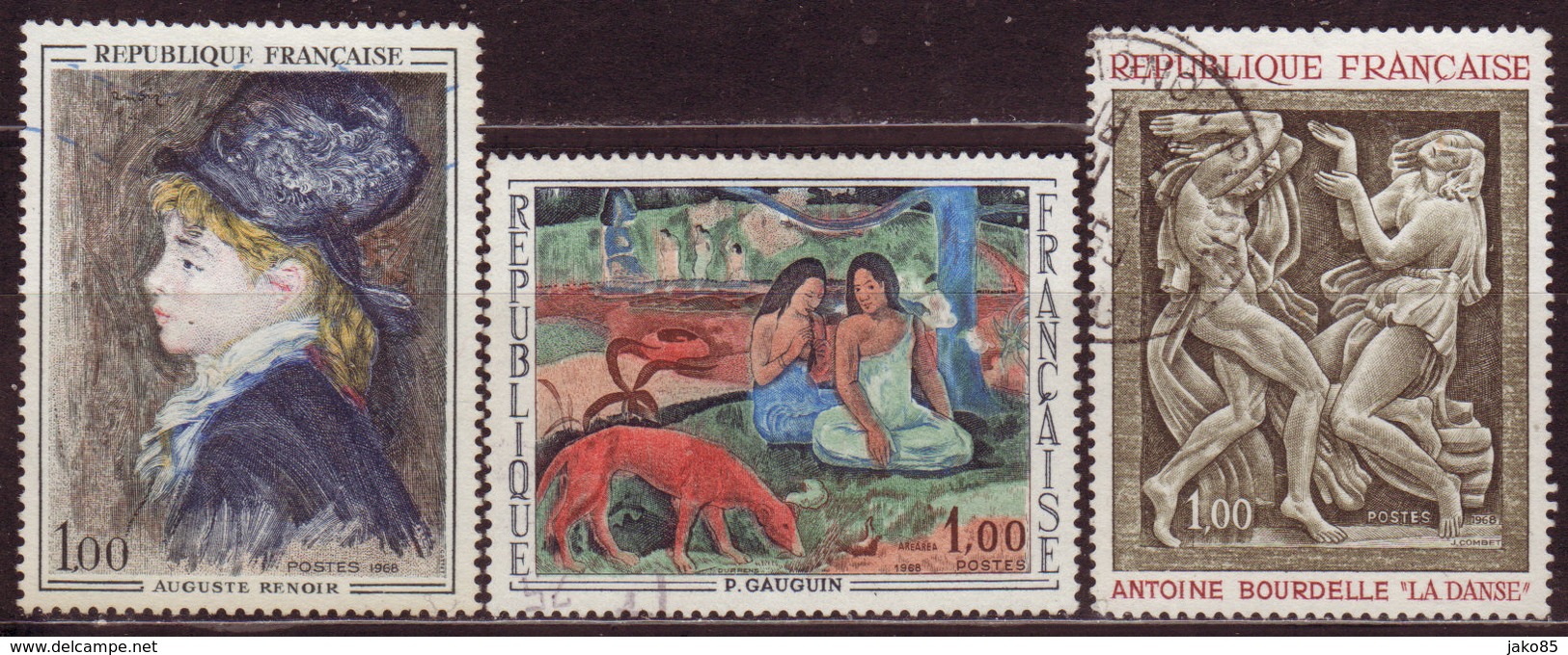 FRANCE - 1968 - YT N° 1568 / 1570 - Oblitérés - Oeuvres D'Art - Used Stamps