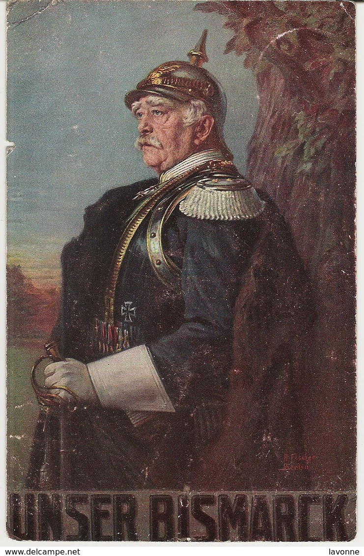 Unser Bismarck, Wohlfahrtskarte, Verband Deutscher Krankenpflegeanstalten, Rotes Kreuz, Feldpost - Alte Farbkarte - Guerre 1914-18
