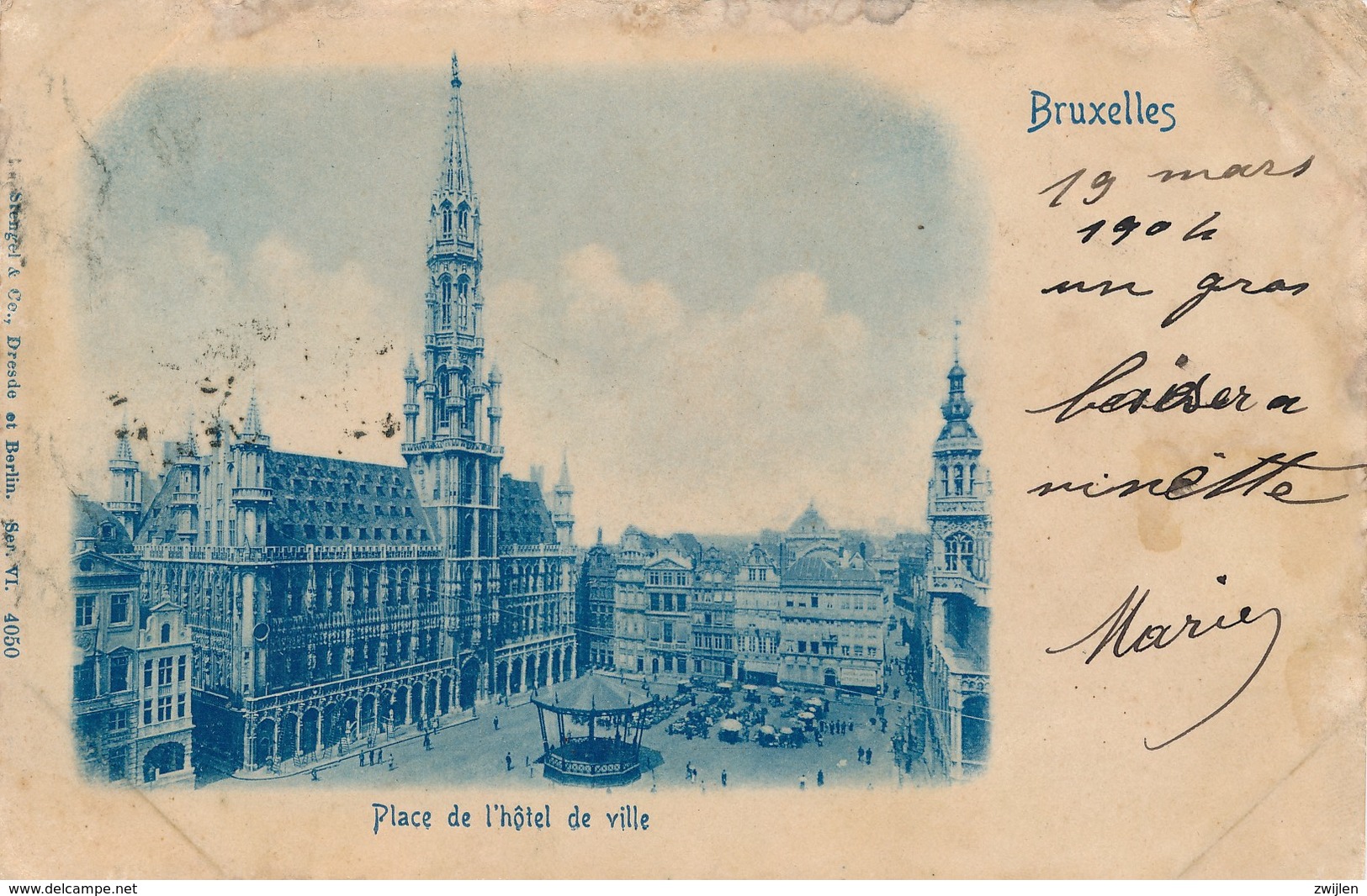 BRUSSEL BRUXELLES PLACE DE L'HOTEL L'HÔTEL DE VILLE  1904 - Autres & Non Classés