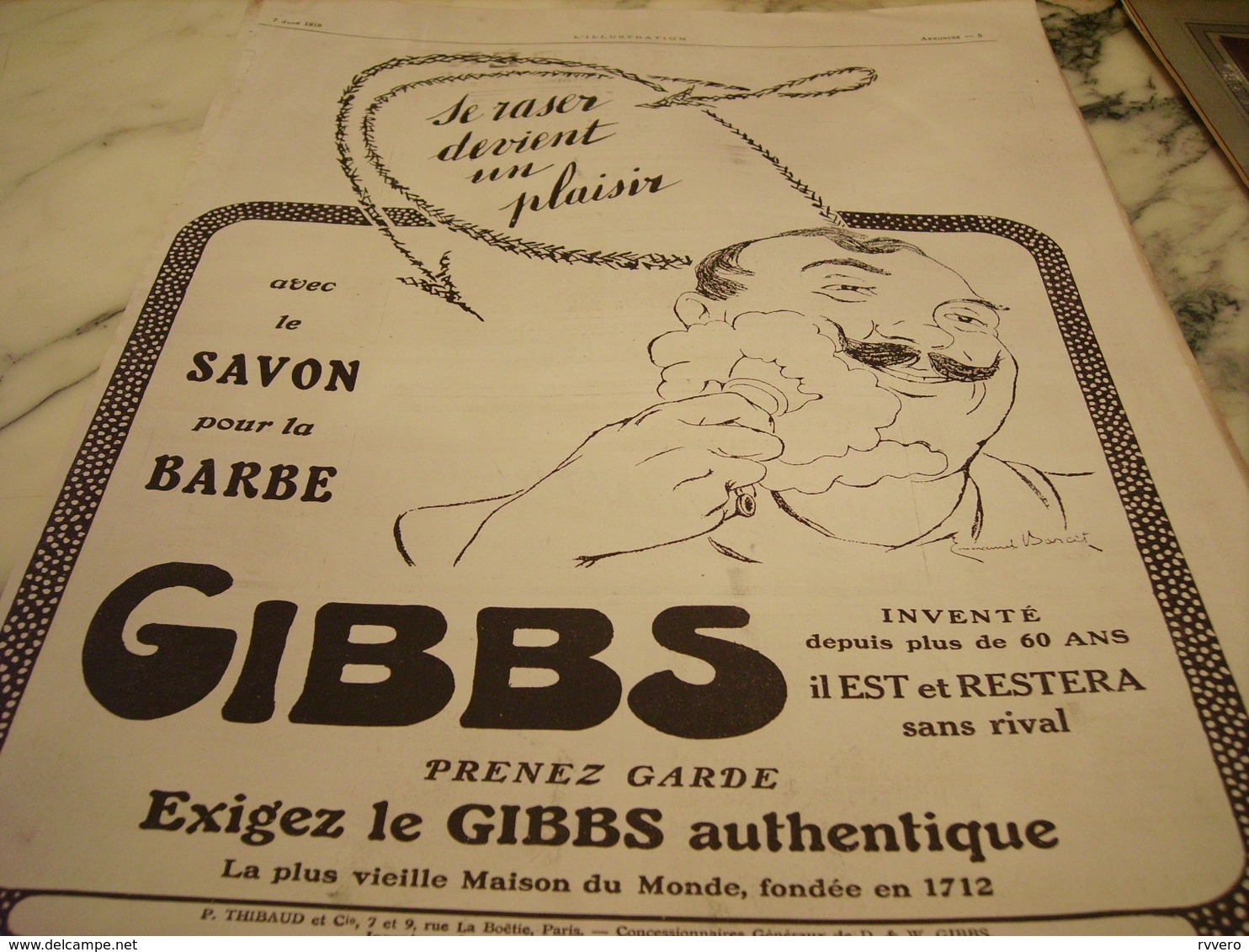 ANCIENNE PUBLICITE SE RASER DEVIENT UN PLAISIR AVEC GIBBS 1919 - Autres & Non Classés