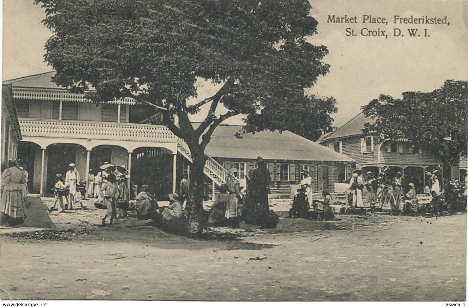 St Croix D.W.I. Dansk Vestindien Market Place Frederiksted Benjamin P. Used Stamped 1911 To  Corrombles Par Epoisses - Virgin Islands, US