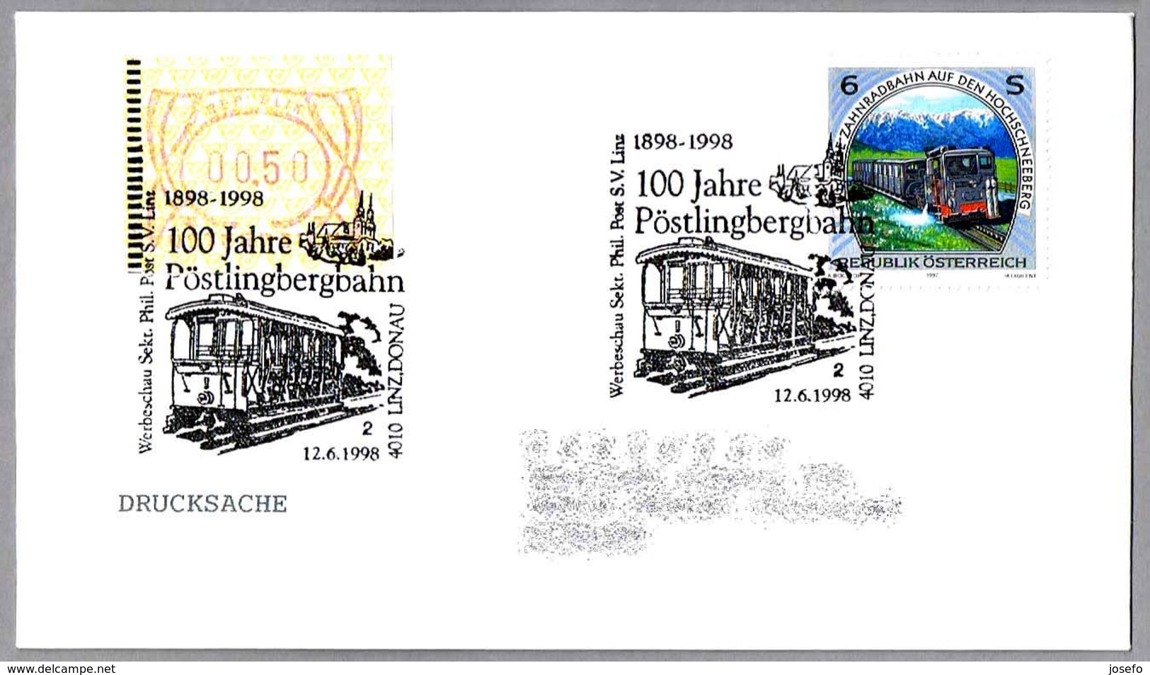 100 Jahre POSTLINGBERGBAHN - 100 Años Ferrocarril - 100 Years Railroad. Linz, Donau, 1998 - Trenes