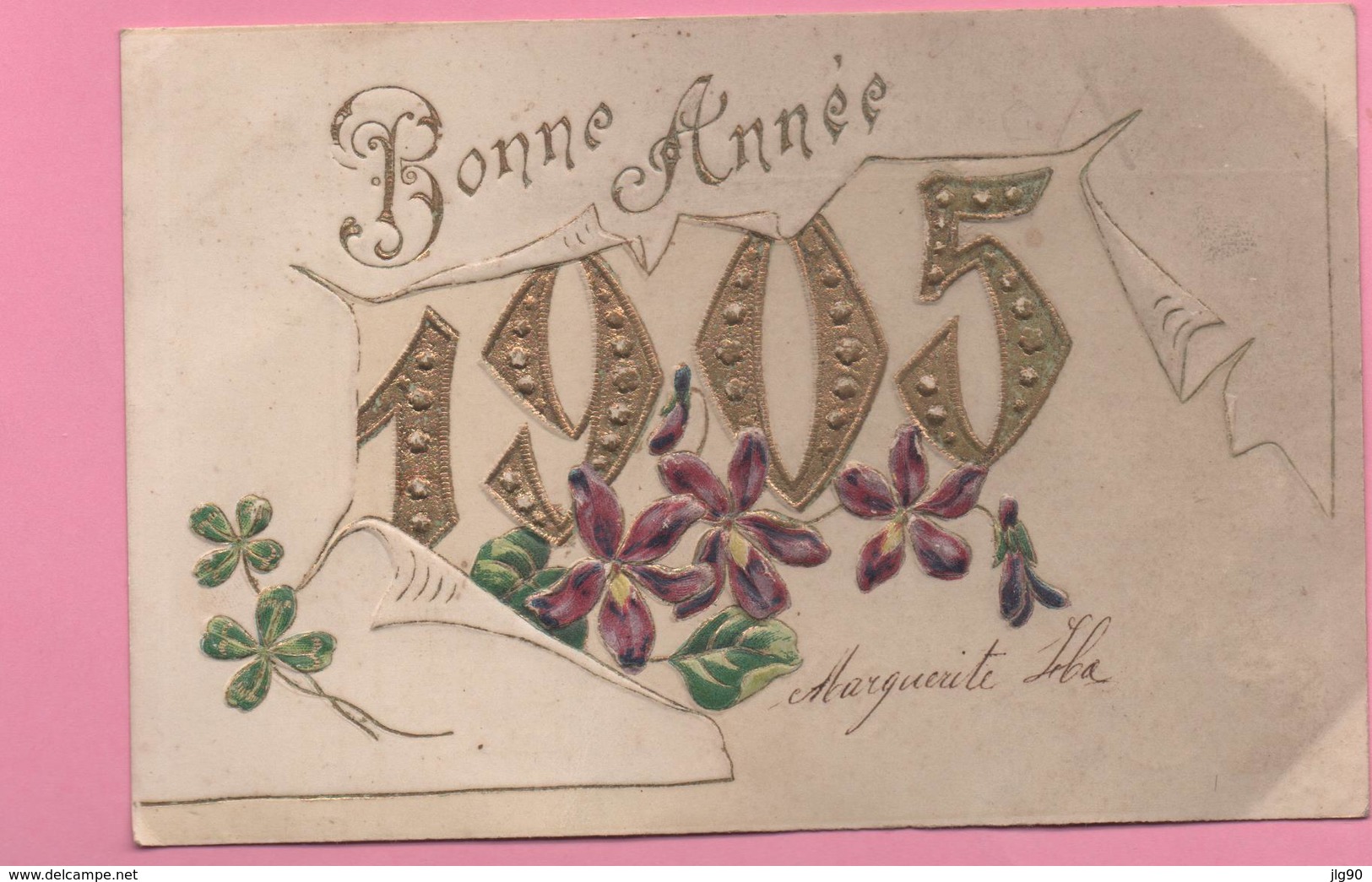 CPA Gauffrée Bonne Année 1905 Boite Rurale (OR) - Nouvel An