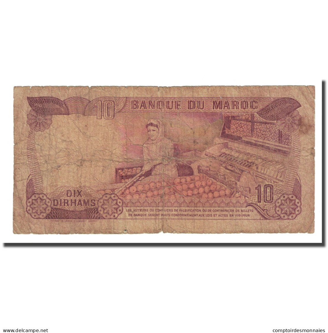 Billet, Maroc, 10 Dirhams, 1970, KM:57a, B+ - Morocco