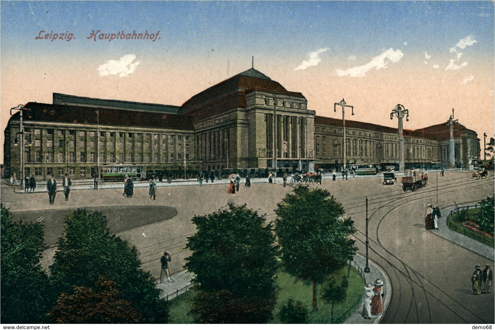 Leipzig Allemagne Deutschland Germany Saxe Gare Centrale Belle Litho (carte Neuve) - Leipzig