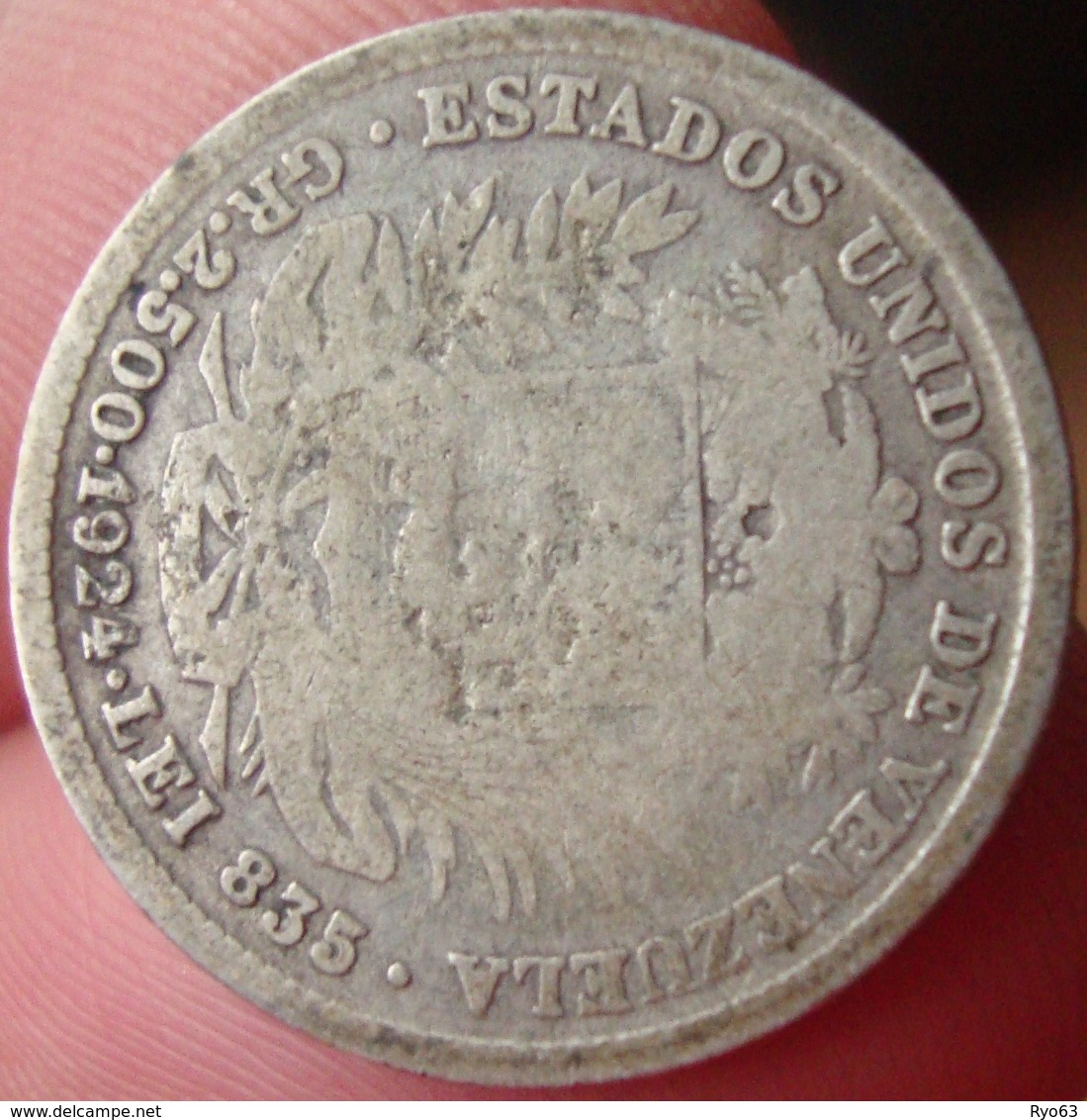 1/2 Bolivar 1924 - Venezuela