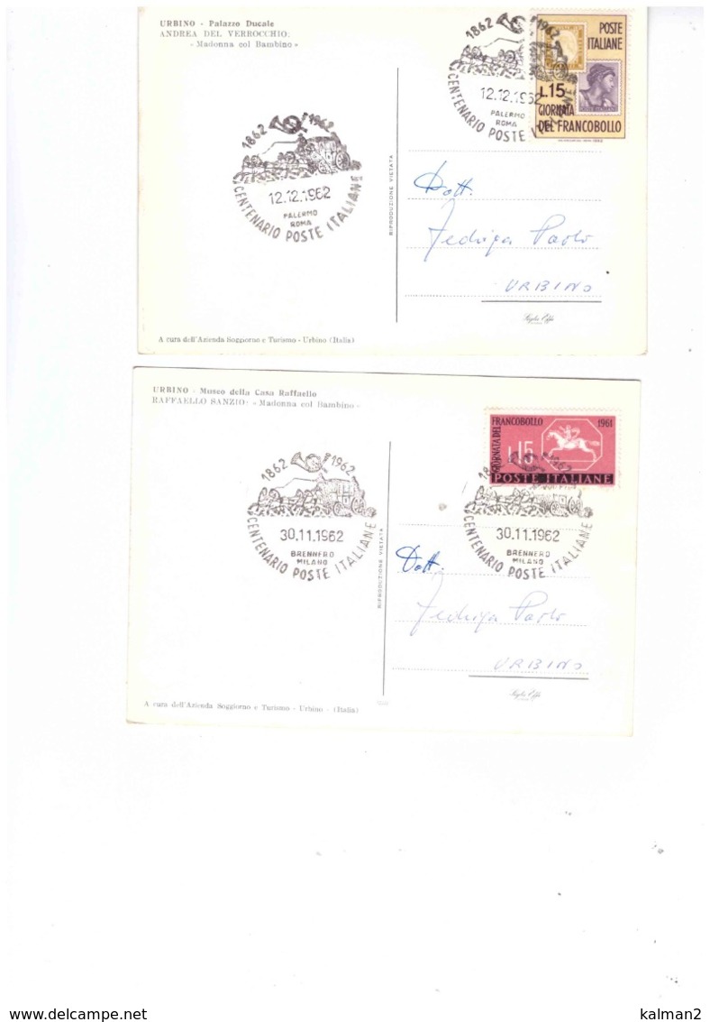 TEM10974   -    CENTENARIO POSTE ITALIANE  /    GRUPPO DI 12 CARTOLINE E 9 BUSTE - Posta