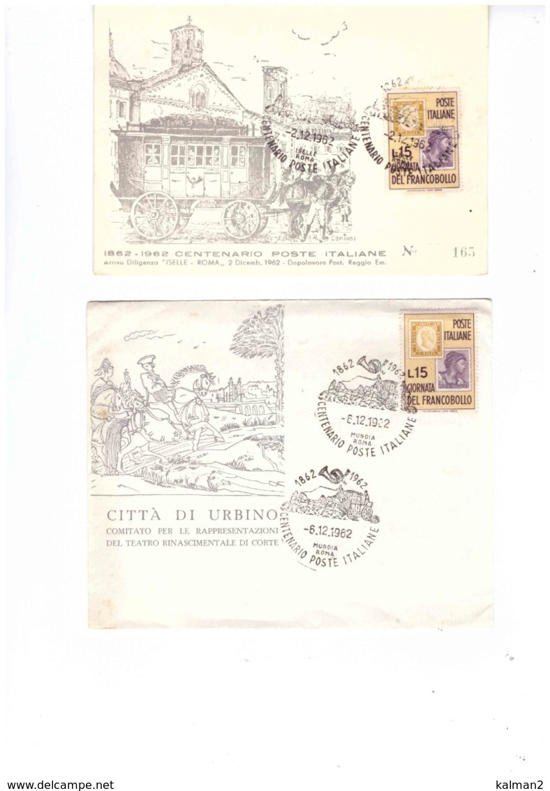 TEM10974   -    CENTENARIO POSTE ITALIANE  /    GRUPPO DI 12 CARTOLINE E 9 BUSTE