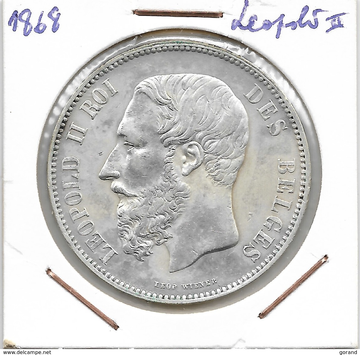 LEOPOLD 2 - 5 FRANK 1868 - 5 Francs