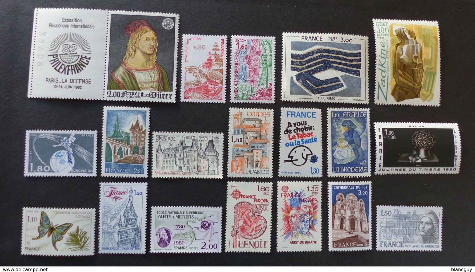 FRANCE - Année 1980 - 39 Timbres ** Neuf Sans Charnière Tous Différents - Vrac (max 999 Timbres)