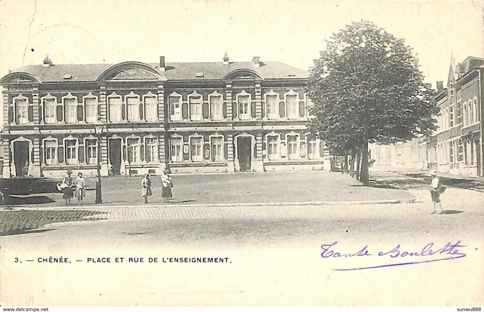 Chênée - Place Et Rue De L'Enseignement (animée, Bertels, 1905) - Liege