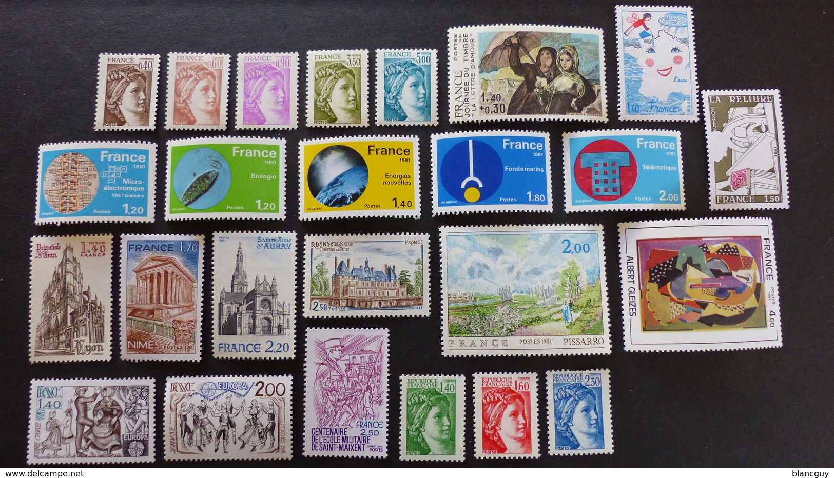 FRANCE - Année 1981 - 56 Timbres ** Neuf Sans Charnière Tous Différents - Vrac (max 999 Timbres)