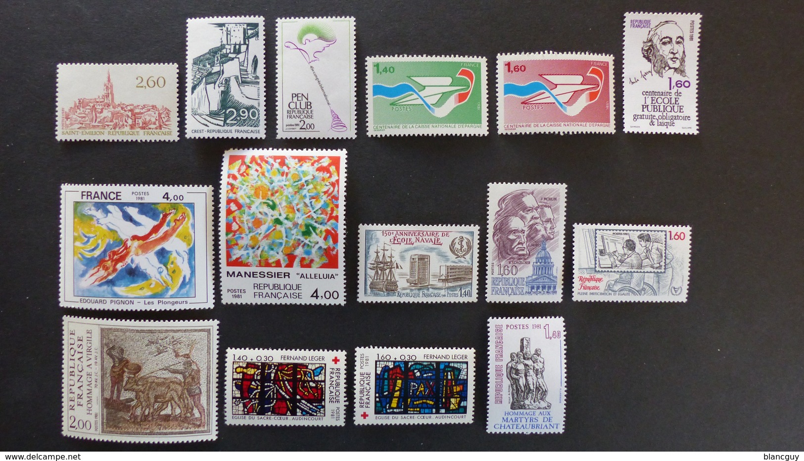 FRANCE - Année 1981 - 56 Timbres ** Neuf Sans Charnière Tous Différents - Vrac (max 999 Timbres)