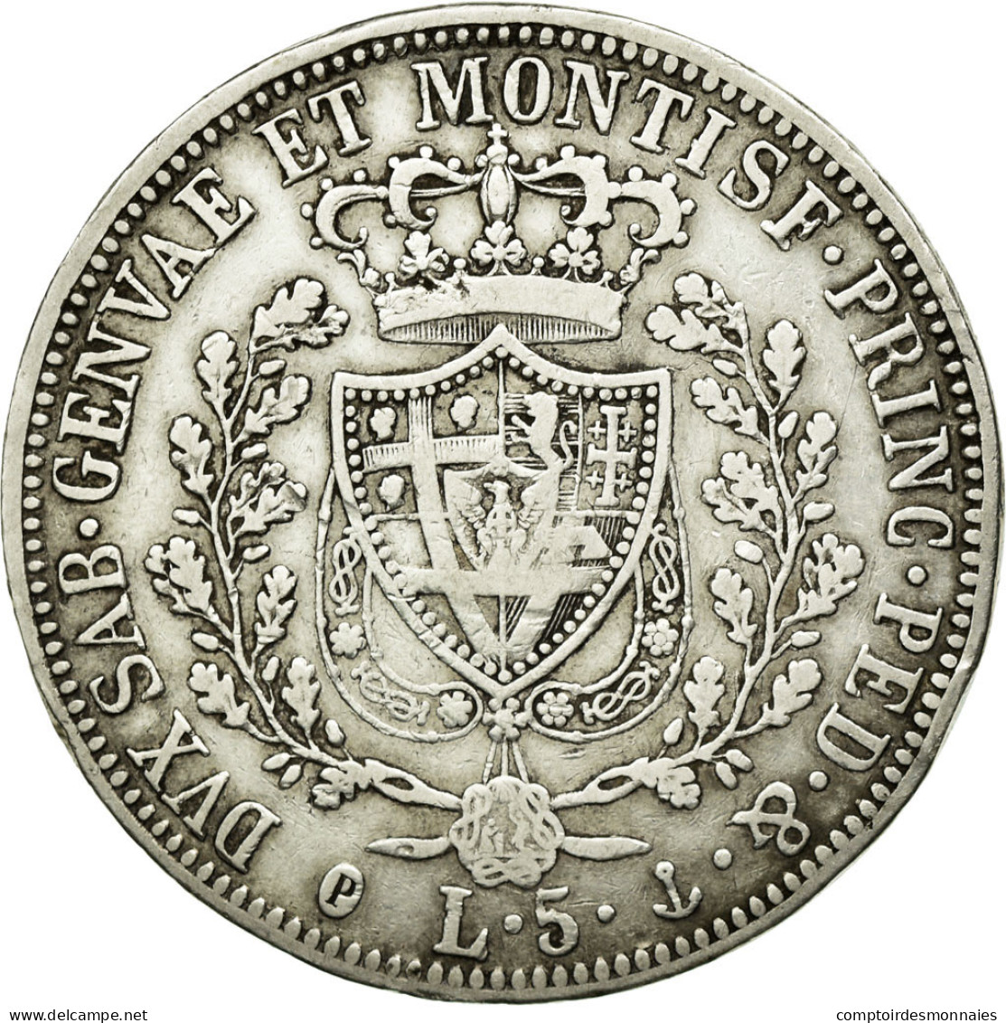 Monnaie, États Italiens, SARDINIA, Carlo Felice, 5 Lire, 1826, Genoa, TB - Italian Piedmont-Sardinia-Savoie