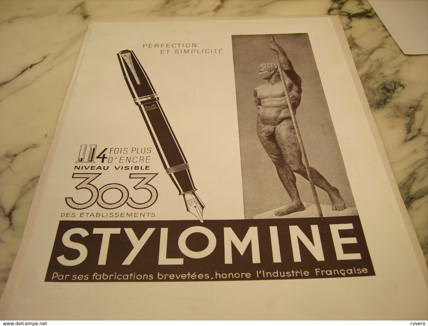 ANCIENNE PUBLICITE  LA PLUME 303 STYLOMINE 1946 - Autres & Non Classés