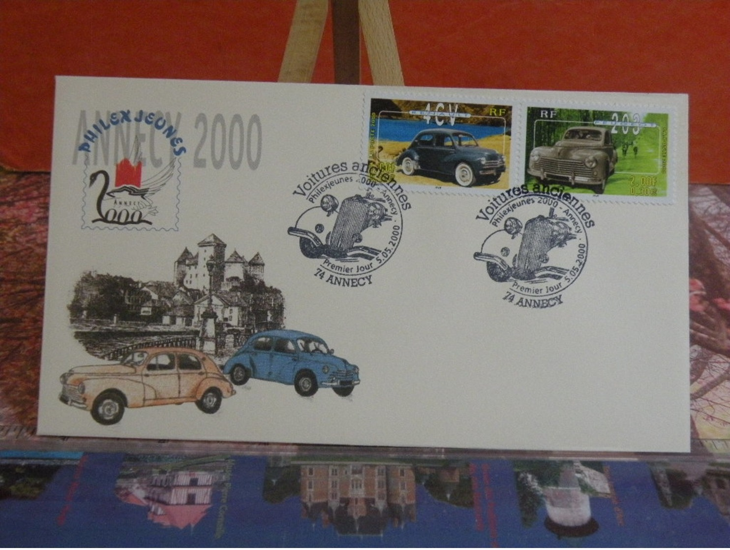 Philexjeunes. Voitures Anciennes (74) Annecy - 5.5.2000 FDC 1er Jour. N°3319-3324 Y&T - Coté 4€ - 2000-2009